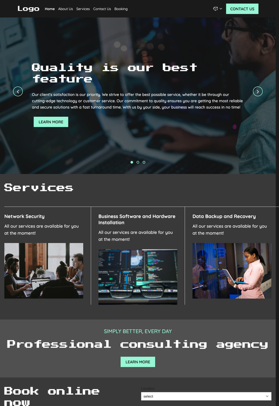 computer consulting agency template preview