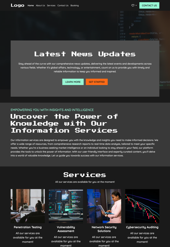 cyber security consulting agency template preview