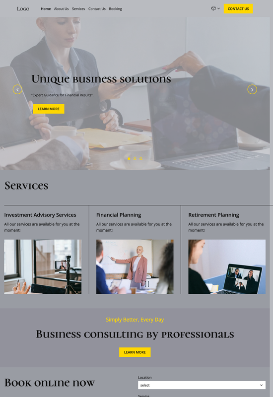 financial consulting agency template preview