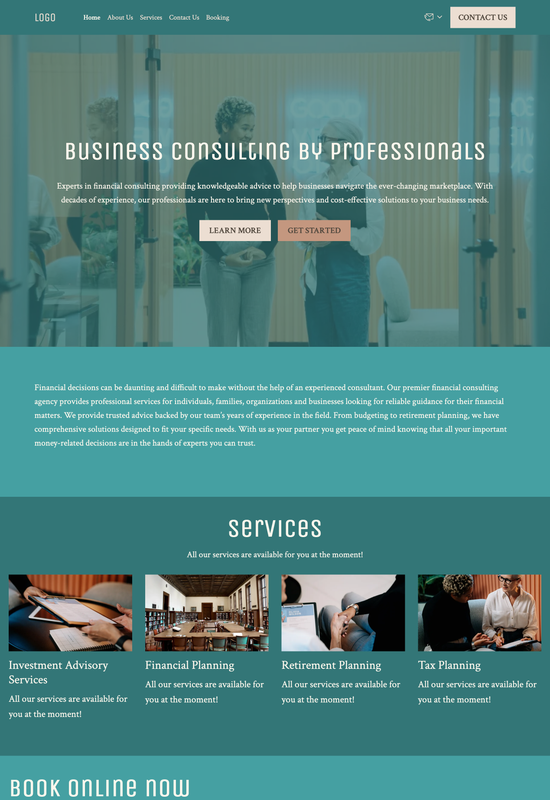 financial consulting agency template preview