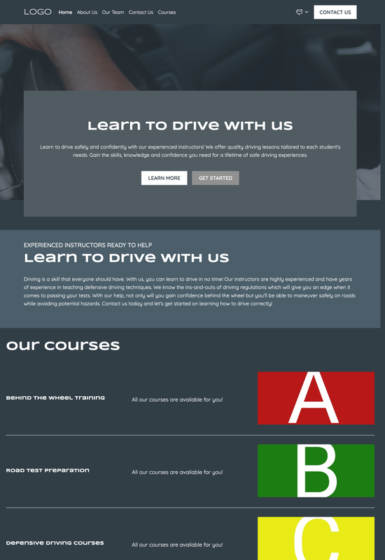 driving school template preview