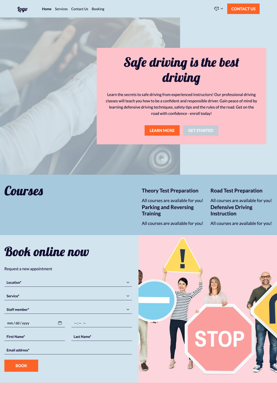 driving instructor template preview