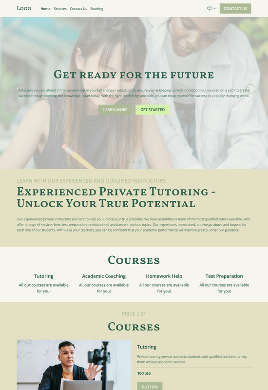 private teacher template preview