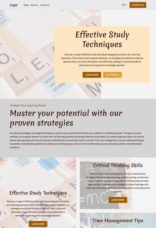 educational blog template preview
