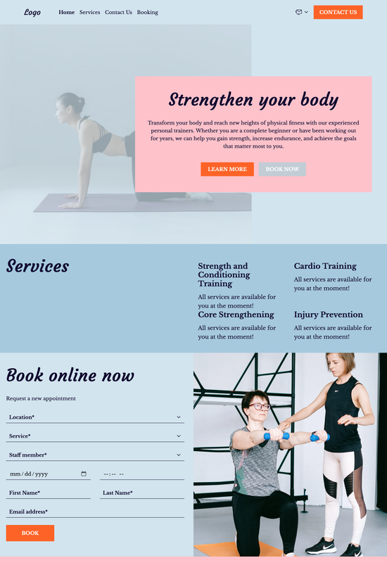 personal trainer template preview