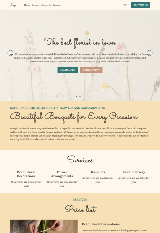 florist template preview