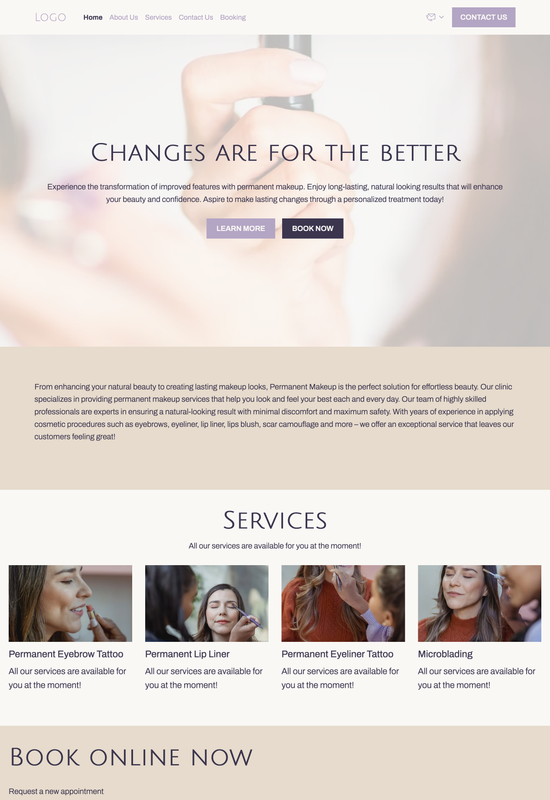 permanent makeup clinic template preview