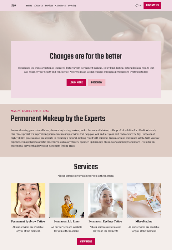 permanent makeup clinic template preview