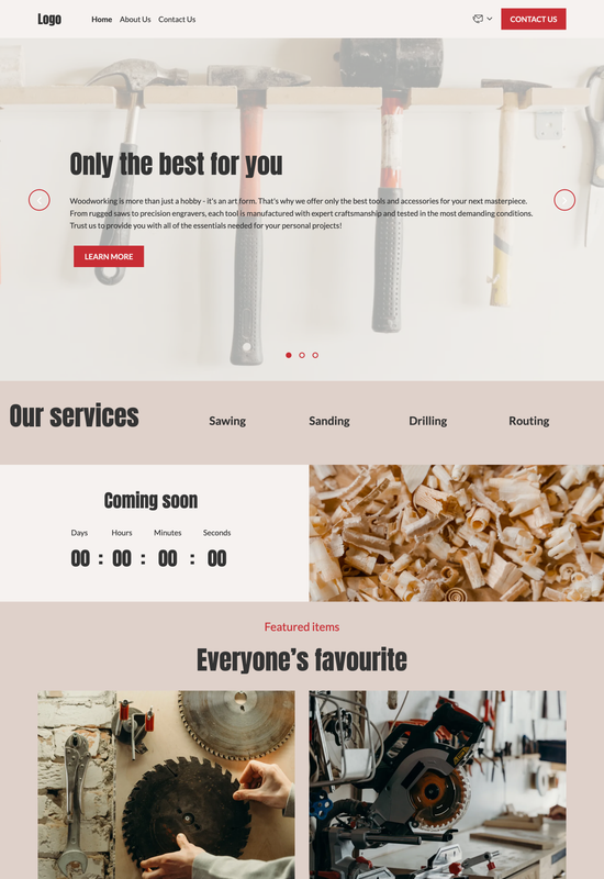 woodworking tools & accessories template preview