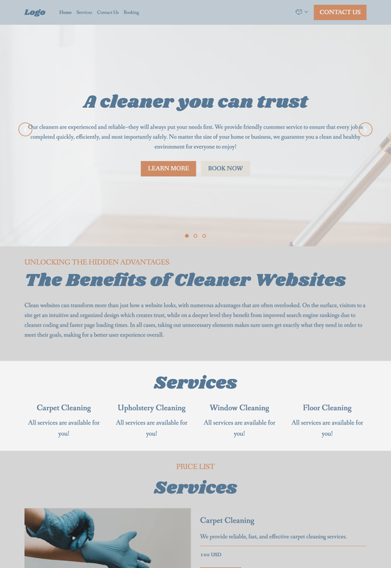 cleaner template preview