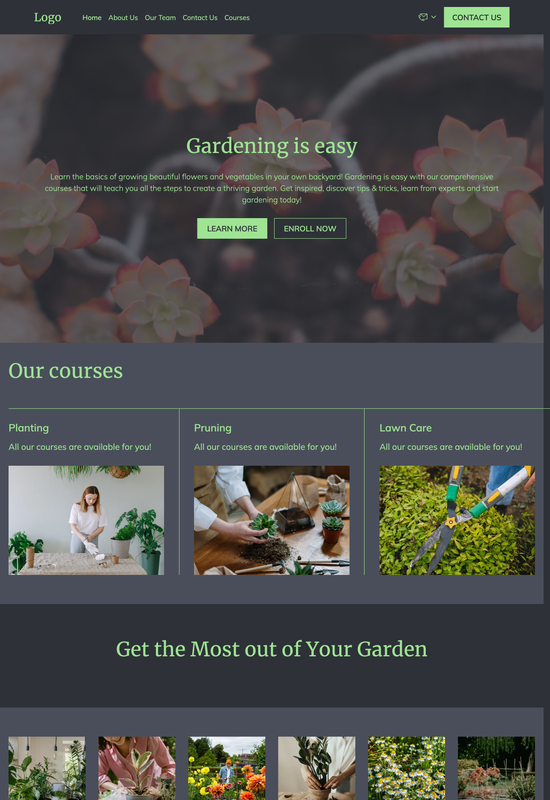 gardening courses template preview