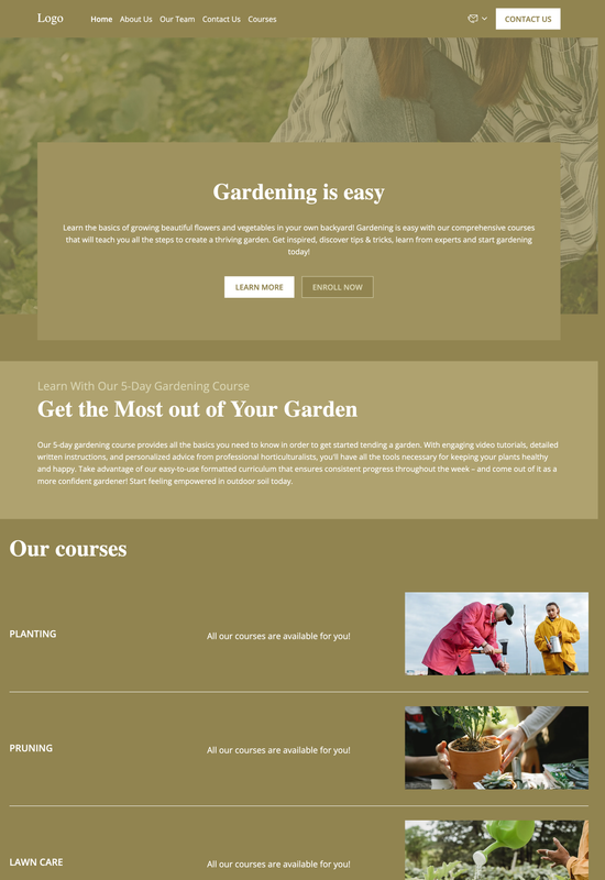 Anteprima del modello per corsi di giardinaggio