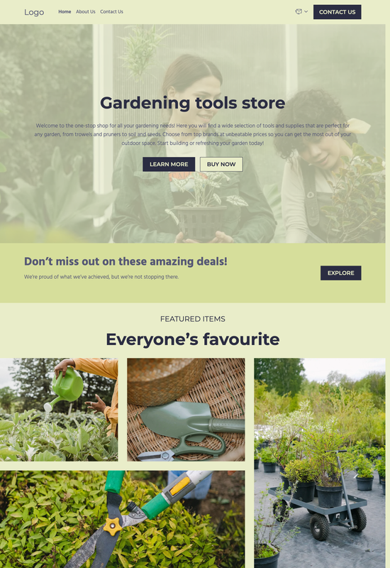 gardening tools store template preview