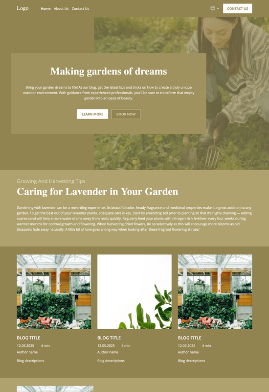 Vorschau der Vorlage für Gartenblogs