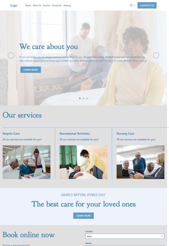 care home template preview