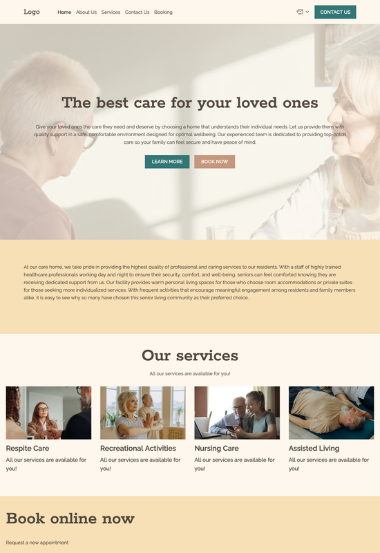 care home template preview
