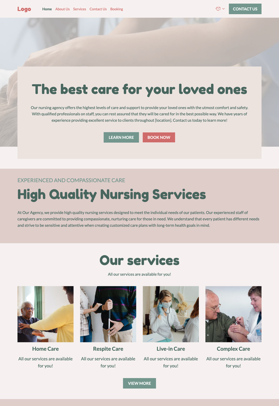 nursing agency template preview