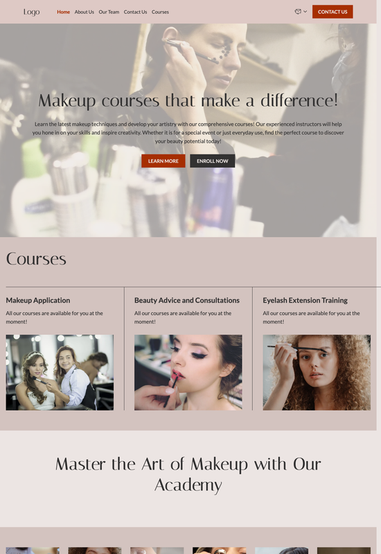 pré-visualização do modelo de academia de maquiagem