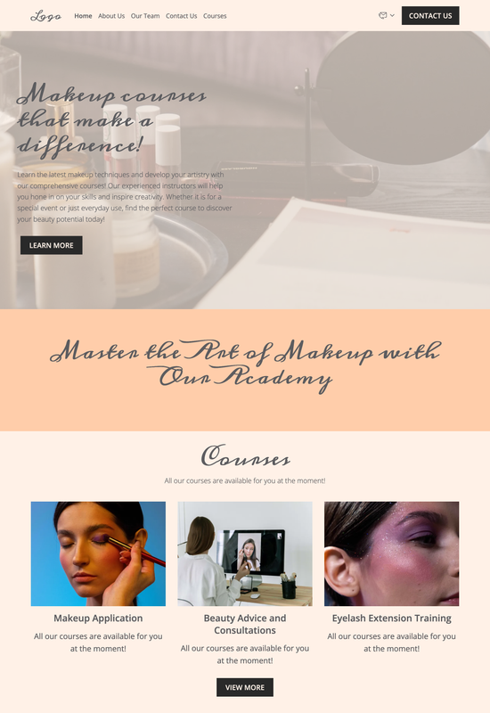makeup academy template preview