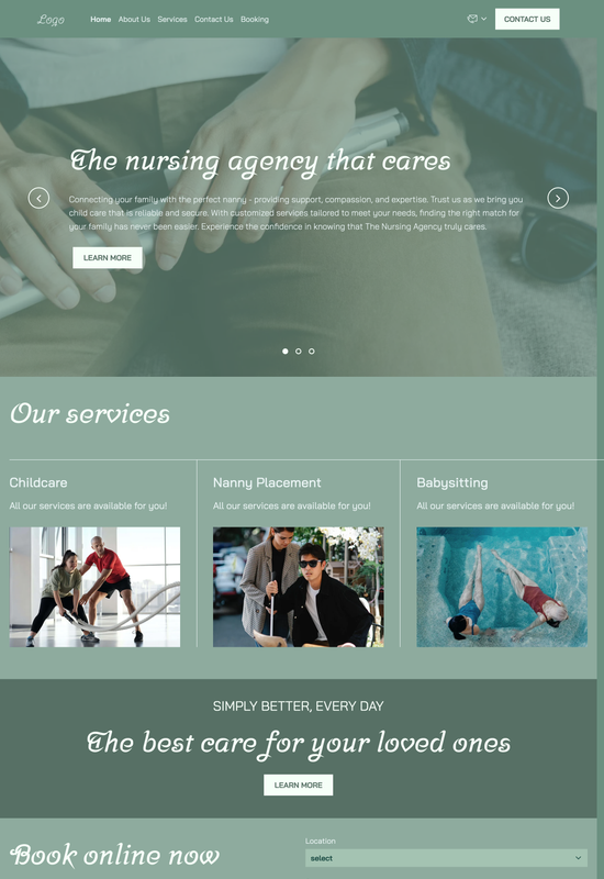 nanny agency template preview