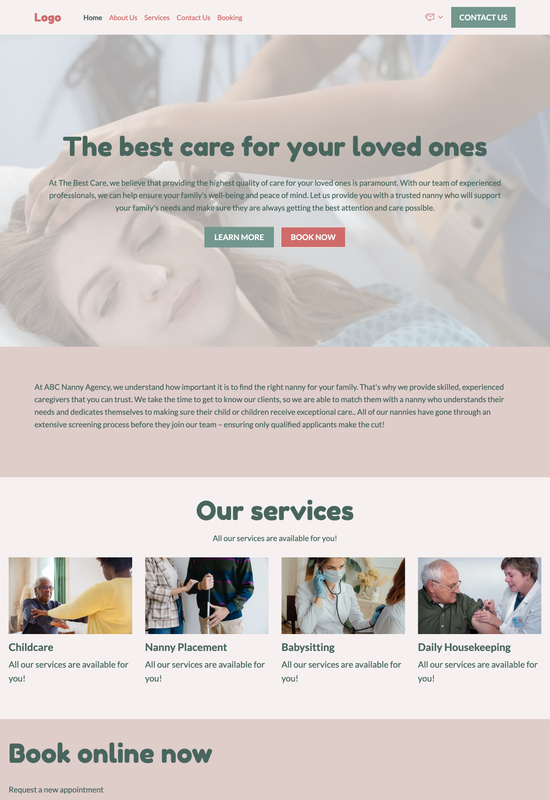 nanny agency template preview