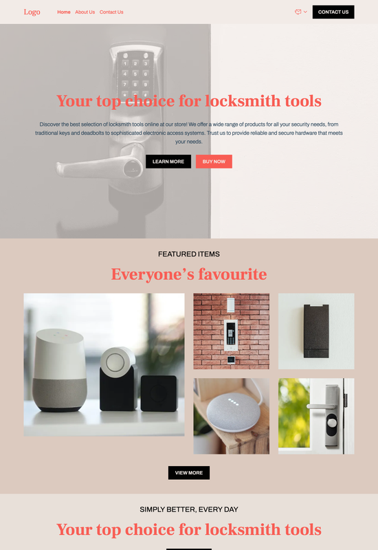 locks and keys store template preview