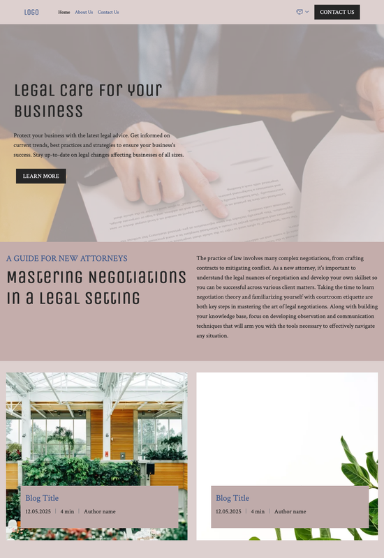 legal blog template preview