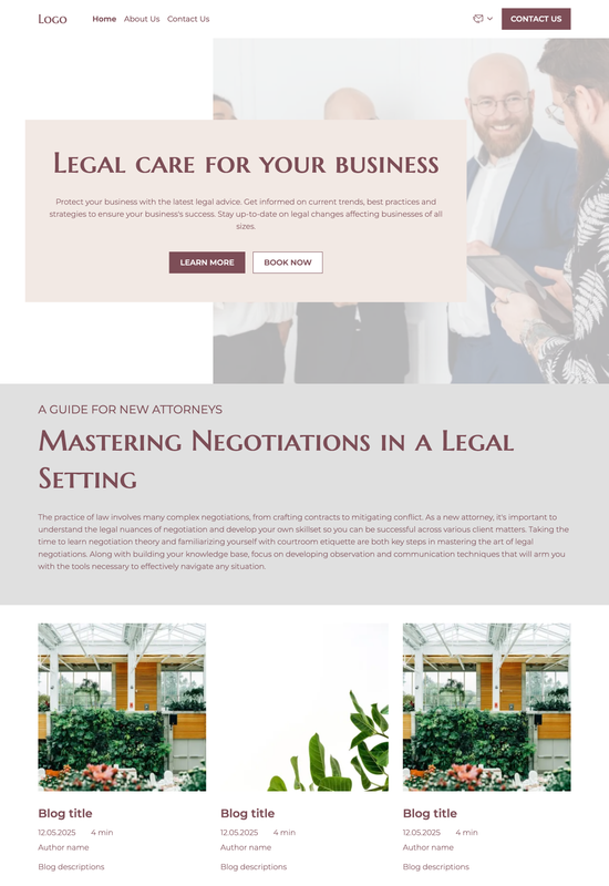 legal blog template preview