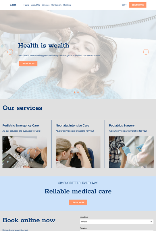 children's hospital template preview