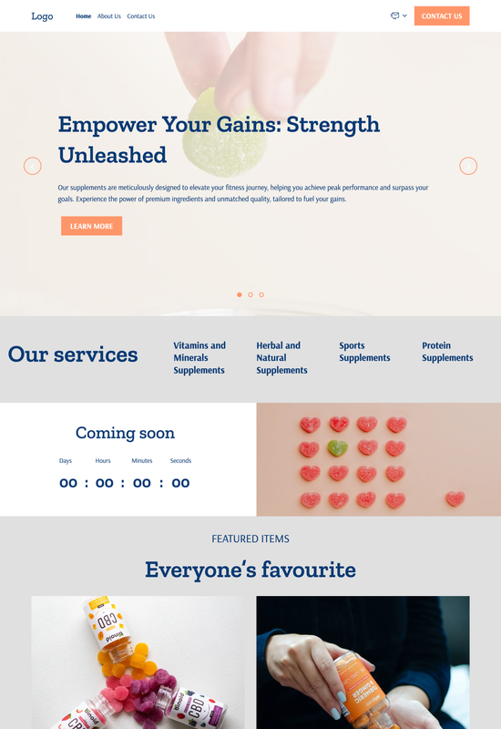 vitamin and supplements store template preview