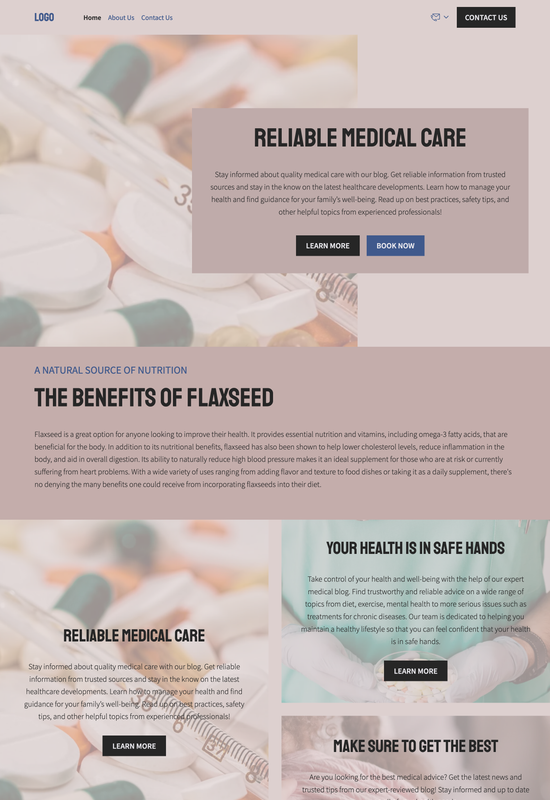 medical blog template preview