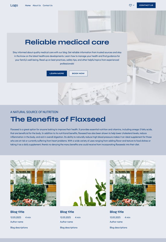 medical blog template preview