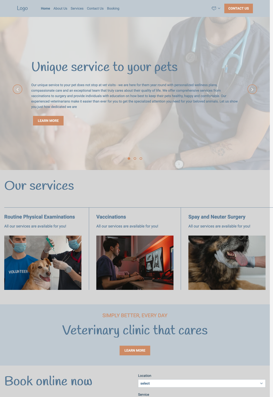 veterinary clinic template preview