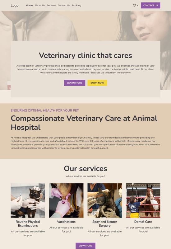 veterinary clinic template preview