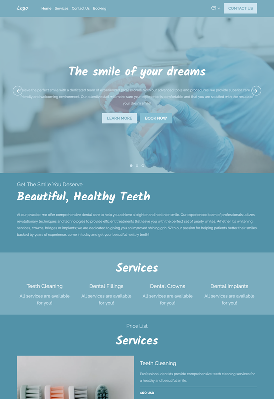 dentist template preview