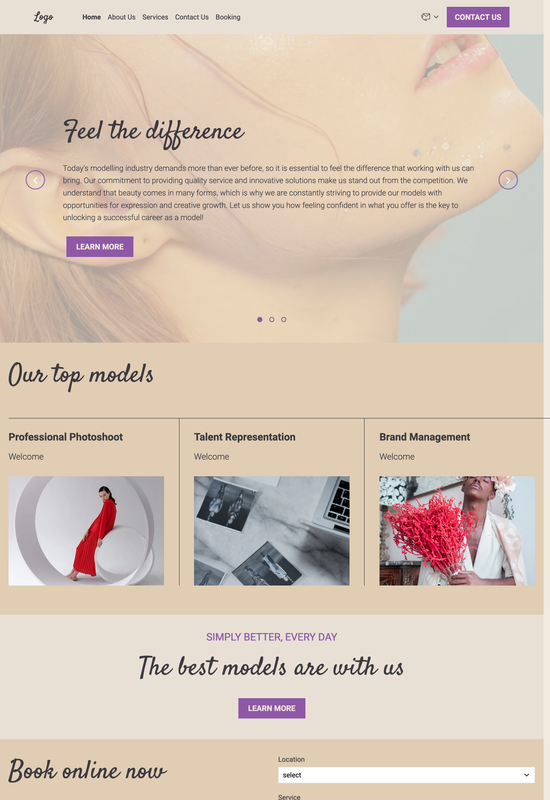 model agency template preview
