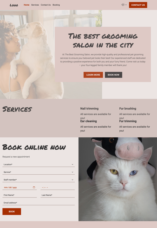 pet groomer template preview