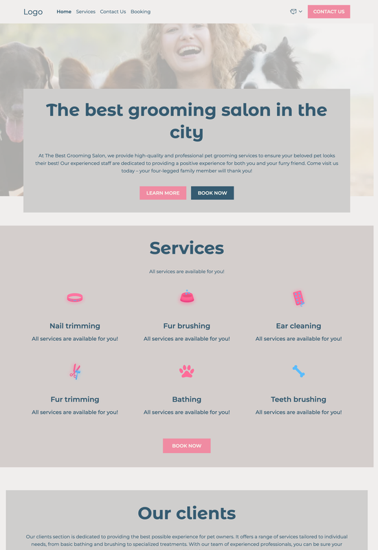 pet groomer template preview