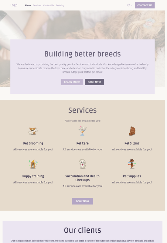 pet breeder template preview