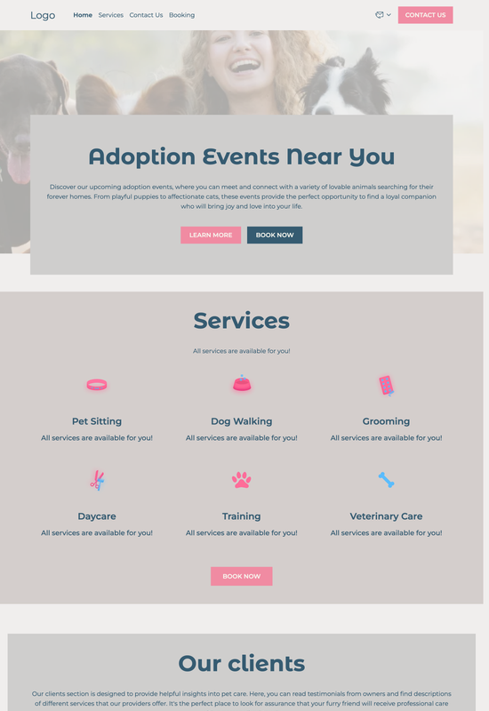pet care provider template preview