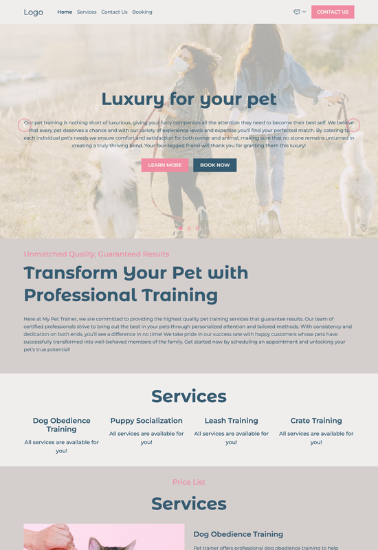 pet trainer template preview