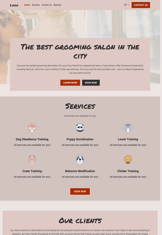 pet trainer template preview
