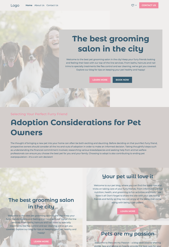 pet blog template preview