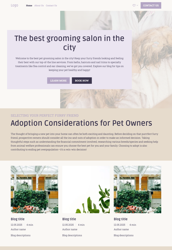 pet blog template preview