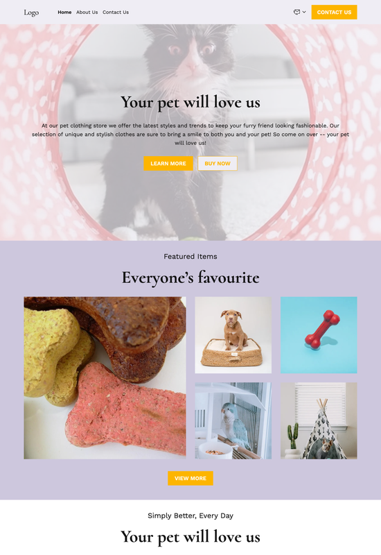 pet clothing store template preview
