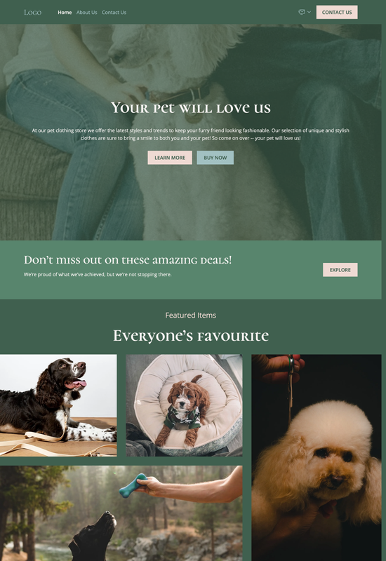 pet clothing store template preview