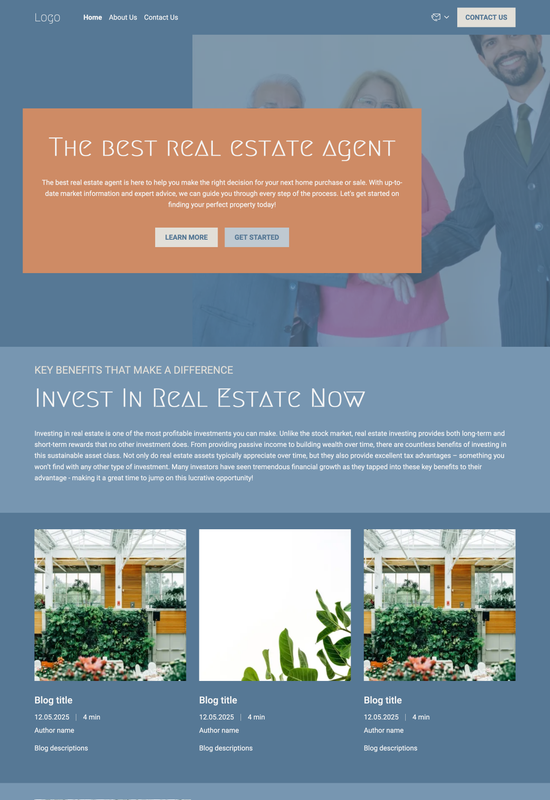 real estate blog template preview