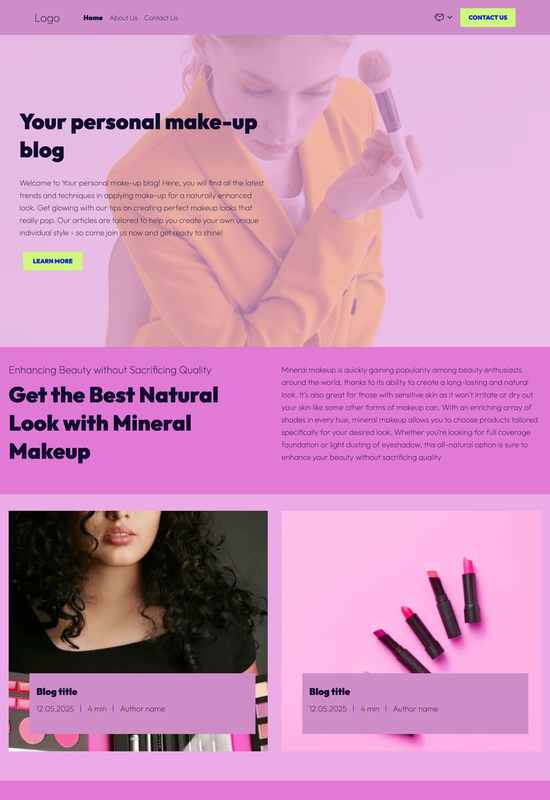 makeup blog  template preview