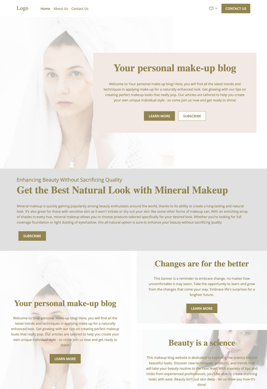 makeup blog  template preview