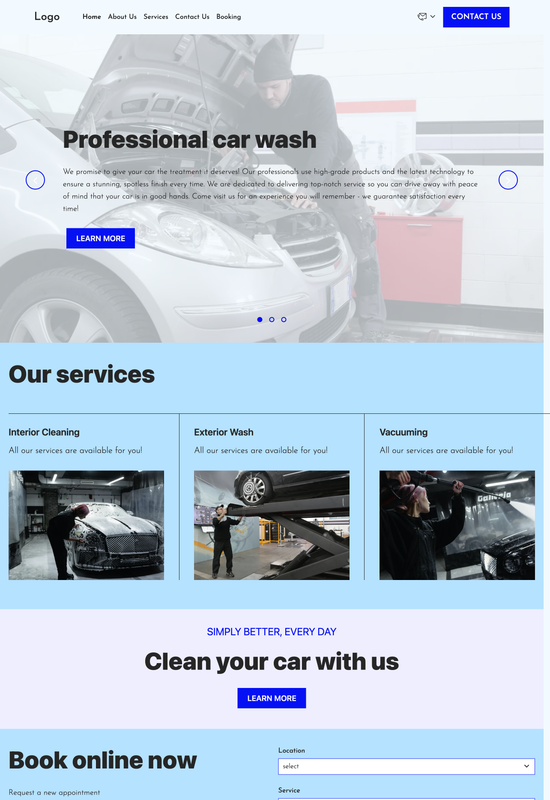 car washing station template preview